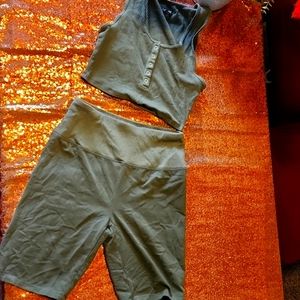 Green 2 piece active wear set